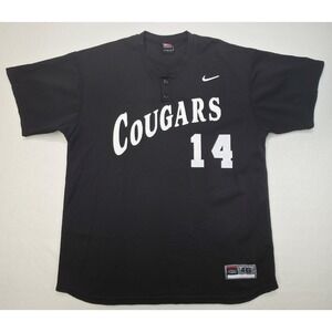 90s Nike Mesh Shirt Jersey Henley Mens Large Baseball Black USA & Union‎ Made